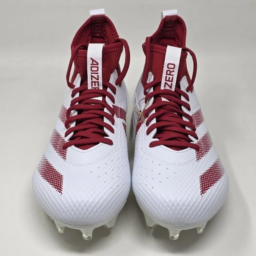 adidas Adizero Impact Football Cleats Mens Size 9 White Red Shoes IF2477 New